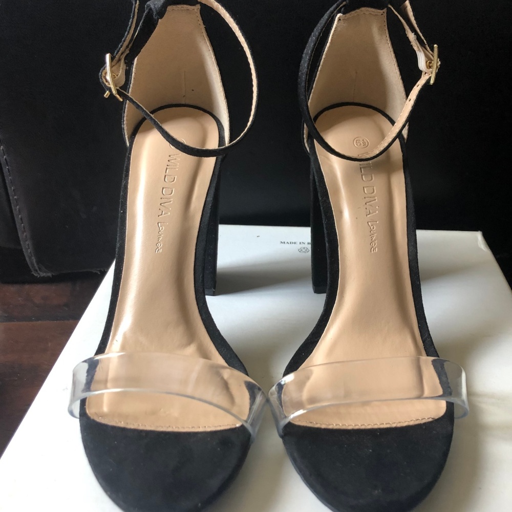 Super Cute Heels with Clear Strap